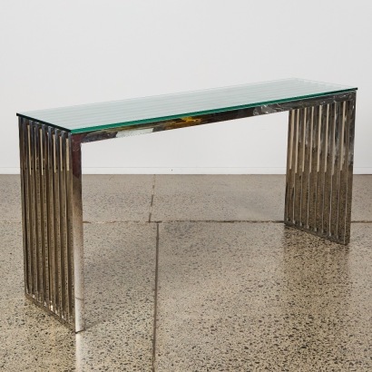 A Post Modern Chrome Console Table