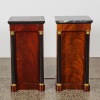 A Pair of Casa Padrino Baroque Mahogany Pillar Bedside Tables With Marble Tops A/f