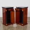 A Pair of Casa Padrino Baroque Mahogany Pillar Bedside Tables With Marble Tops A/f - 2