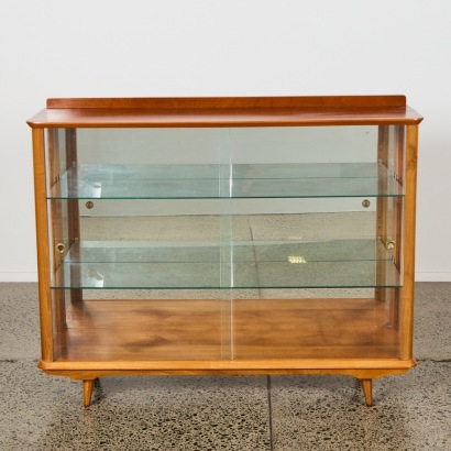 A Mid-Century Solid Timber and Glass Mirrored Display Cabinet