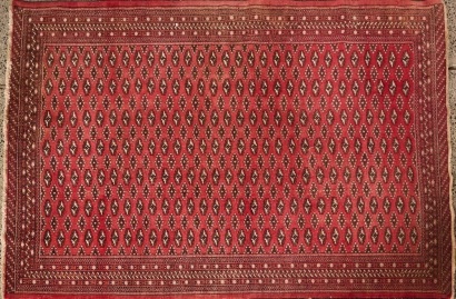 A Large Vintage Handknotted Bukhara Rug