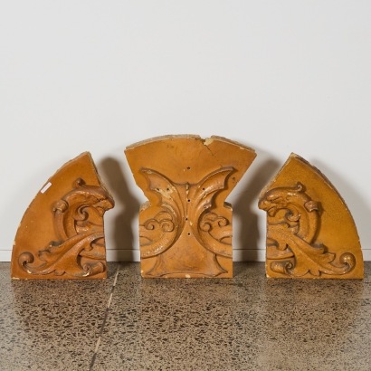 A Three Sectioned Salt Glazed Door Canopy
