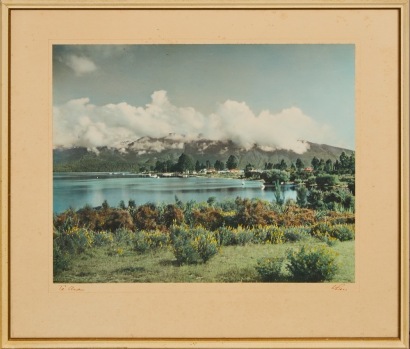 A Whites Aviation Hand-Coloured Photograph of Te Anau