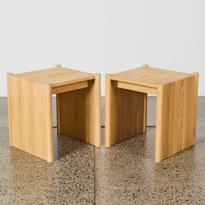A Pair of Blonde Side Tables