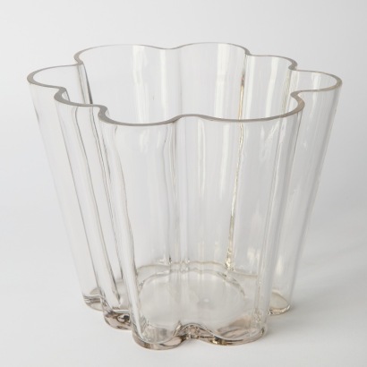 A Clear Fluted Glass Vase