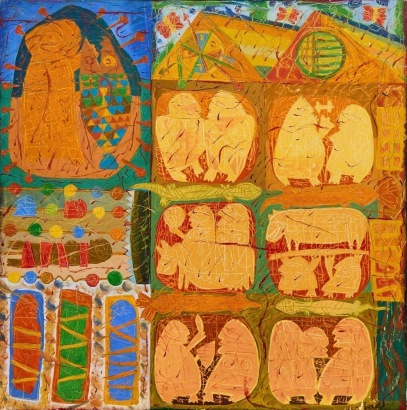 An Original Abstract Artwork Oils On Canvas By S.P Sankaramangalam