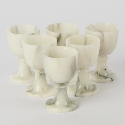 A Set Of Six Vintage Marble Egg Cups