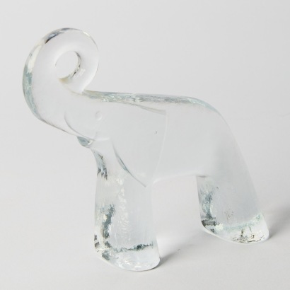 A Kosta Boda Art Glass Elephant By Bertil Vallien Circa 1975