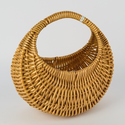 A Cane Banana Basket Circa 1950-1960'S