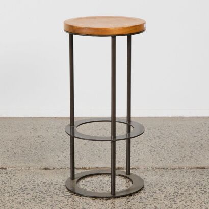 A Ring Stool by KMS with Walnut Top
