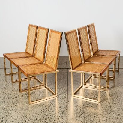 A Set of Six Vienna Dining Chairs By F. Smania for Studio Smania Italy, c.1970s
