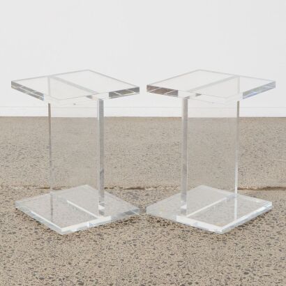 A Pair of Acrylic Side Tables