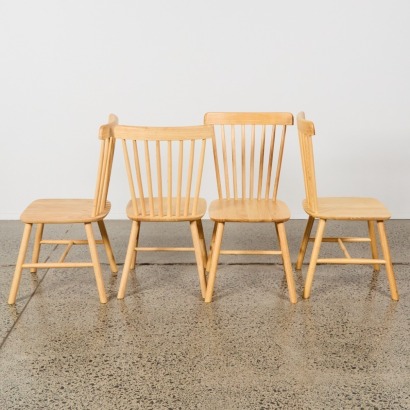 A Set of Four Ercol Style Spindle Back Chairs
