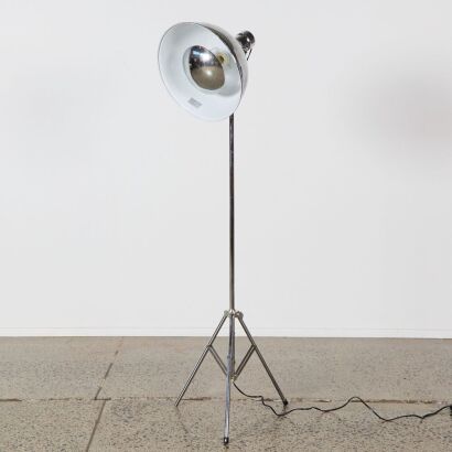 A MCM Chrome Tripod Floor Lamp
