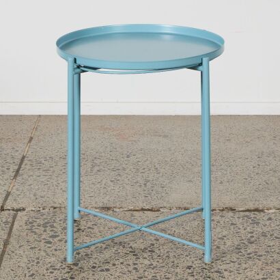 A Metal Grey-Green Side Table