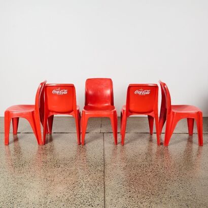 A Set of 5 Vintage Coca Cola Indoor/Outdoor Chairs