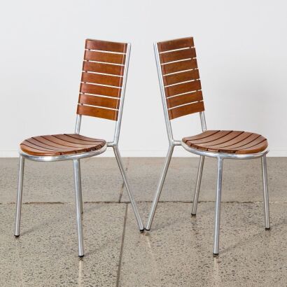 A Pair of Teak & Aluminium Outdoor chairs
