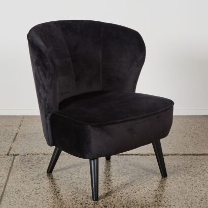 A Design Republique &rsquo;Ava&rsquo; Black Velvet Chair