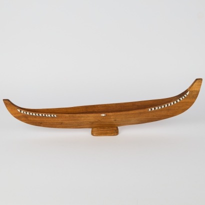 A Solomon Islands Canoe with Mother of Pearl Inlay