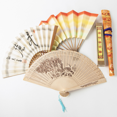 A Group of Three Chinese Folding Fans - The Collection of John Perry's Asian Art