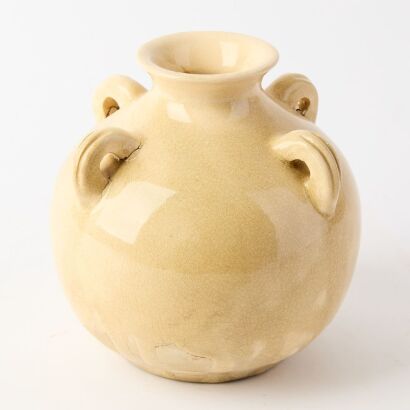 An Asian White-glazed Four-looped Jar
