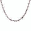 18ct White Gold, Modern, 16.75ct Diamond Quatrefoil Link Necklace