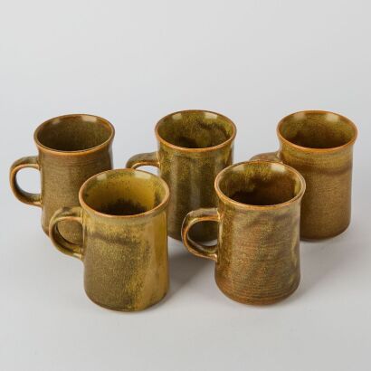 A Set of Five Temuka Coffee Cups