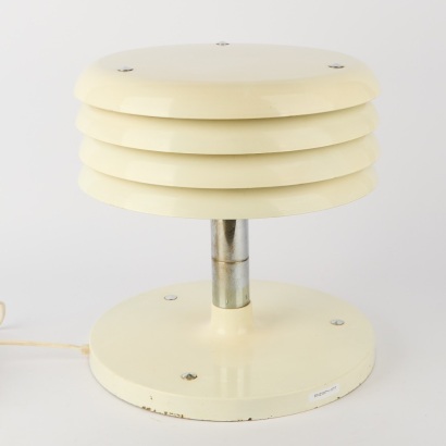 A Seventies Chrome And Lacquered Steel Table Lamp By Tamas Borsfay