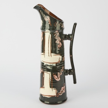 A Large Paul Laird Terracotta Hand-Painted Jug