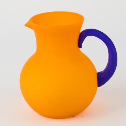 A 1920s Bohemian Tango Glass Jug in Matte Finish