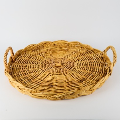 A Large Wicker Serving Tray
