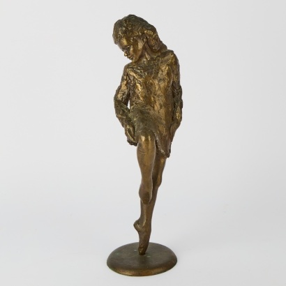 A Bronze Figure of a Dancing Girl marked ML