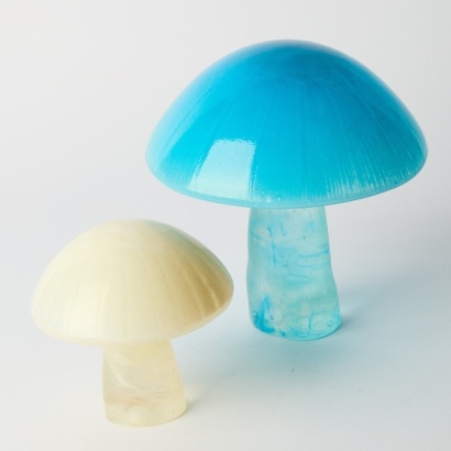 A Pairing of Lorraine Natusch Glass Mushrooms