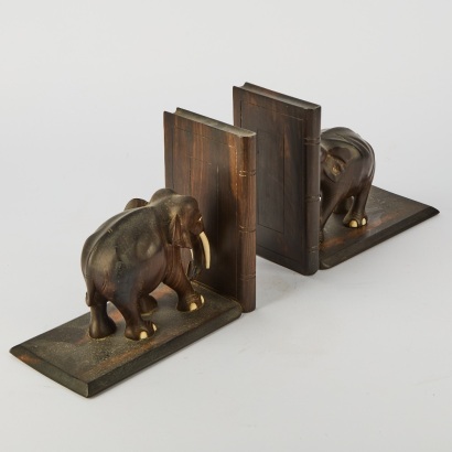 An Ebony Elephant Bookend
