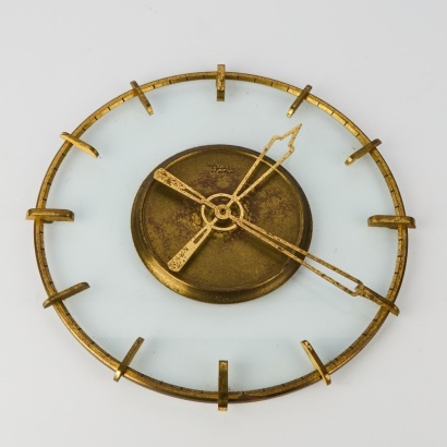 A German Mid-Century Brass Mantel Clock