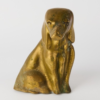 A Brass Dog Door Stop