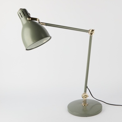 A Modern Grey Metal Articulated Desk Lamp