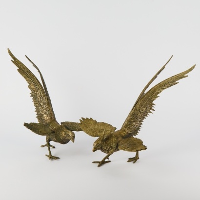 A Pair of Brass Vintage Pheasant&rsquo;s