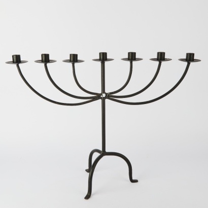 A Wrought Iron Candelabra