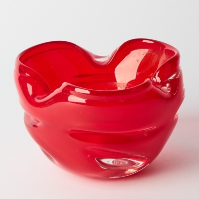 A Red Murano Glass Ashtray