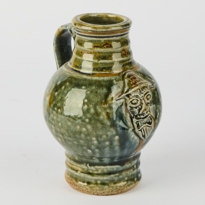 A Mark Goody Salt Glazed Carafe with Face