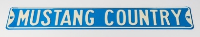 An Enamel Porcelain Mustang Country Sign