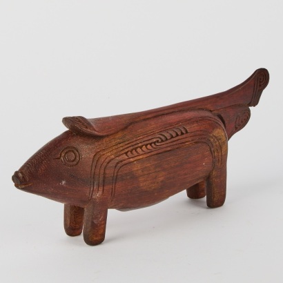 Trobriand Island Carved Wooden Pig
