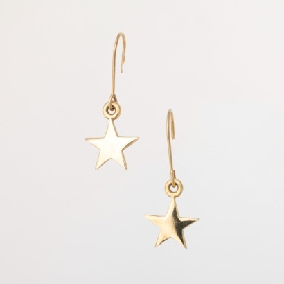 9ct Yellow Gold, Karen Walker Drop Star Earrings with Box