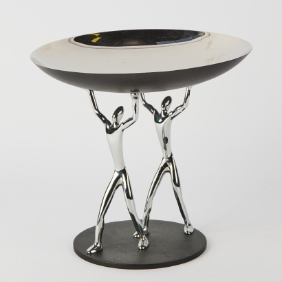 A Chrome Figural Bowl by Mukul Goyal