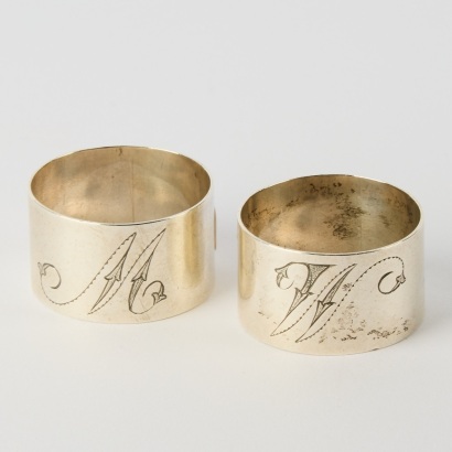 A Pair of Peterson Sterling Silver Napkin Rings
