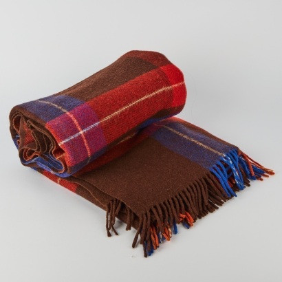 A Kaiapoi Travel Rug Classic Check Pattern