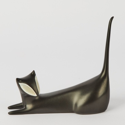 Royal Dux Mid Century Stylised Cat by Jaroslav Jezek
