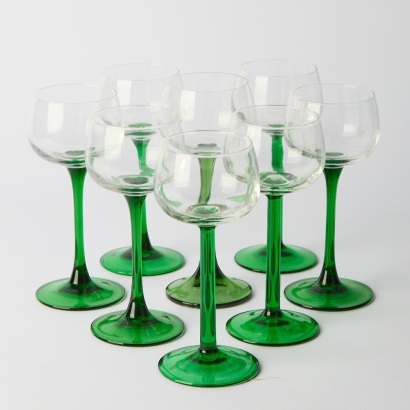 Eight French Laminarc Alsace Wine Glasses