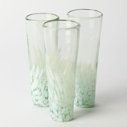 Three Handblown Glass Cups with Inclusions